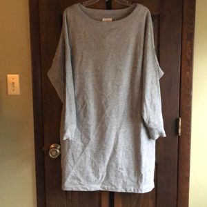 Lou & Grey Gray Sweatshirt Dress L NWT